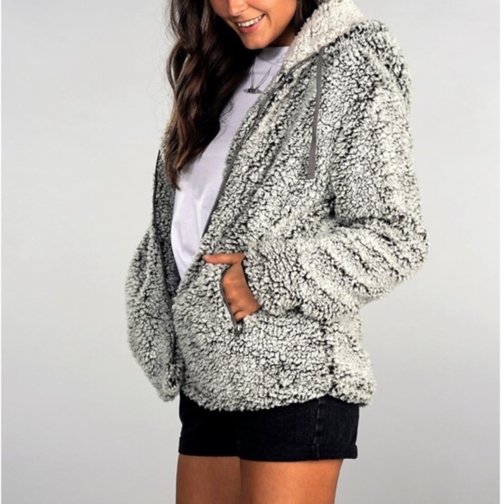 Thread and Supply Sherpa Charcoal Jacket NWT